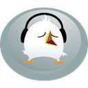 Headphones, twitter, bird DarkGray icon