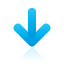 Blue, Arrow, Down Black icon