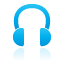 Blue, Headphone Black icon