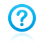 Blue, frame, question Black icon