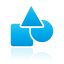 Blue, shapes DeepSkyBlue icon