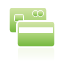 Cards, credit, green Black icon