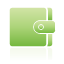 green, wallet Black icon