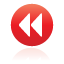 red, rew, button Black icon