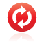 button, Synchronize, red Black icon