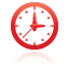 red, Clock Black icon