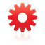 red, Gear Black icon