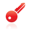 Key, red Black icon