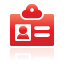 red, user, card Crimson icon