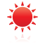 sun, weather, red Black icon