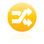 yellow, button, shuffle Black icon