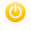 button, power, yellow Black icon