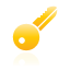Key, yellow Black icon
