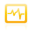 Oscilloscope, yellow Black icon