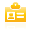 user, yellow, card Black icon