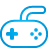 Game, Blue, Basic, controller Black icon