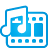 Basic, video, music, Blue DeepSkyBlue icon