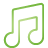 music, Basic, green Black icon
