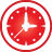 Clock, red, Basic Crimson icon