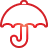 Basic, red, Umbrella Black icon