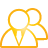 Basic, Users, yellow Orange icon