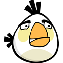 Angry birds, white bird Black icon