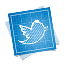 twitter, bird, Social, Blueprint Black icon