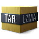 Tar, Compressed, lzma, Application/x- Black icon