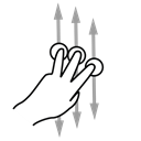 Finger, scroll, Gestureworks, three Black icon