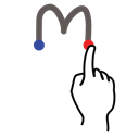 M, Letter, stroke, Gestureworks, Lowercase Black icon