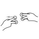 Gestureworks, Finger, two, Split Black icon