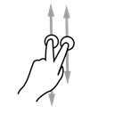 two, Gestureworks, Finger, scroll Black icon