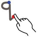 Lowercase, Gestureworks, stroke, Letter, q Black icon