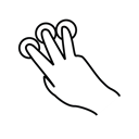 three, Finger, Gestureworks, tap Black icon