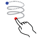 Gestureworks, shape, Left, helix, stroke Black icon