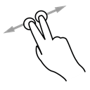 two, drag, Gestureworks, Finger Black icon