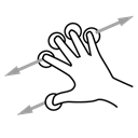 Gestureworks, Finger, drag, five Black icon