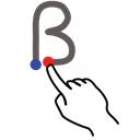 Gestureworks, B, stroke, Letter, uppercase Black icon