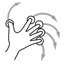 Gestureworks, five, rotate, Finger Black icon