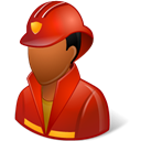 male, firefighter Black icon