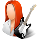 Guitarist, Female Black icon