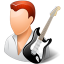 male, Guitarist, rock star Black icon