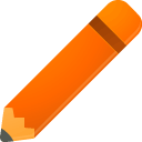 O, pencil DarkOrange icon