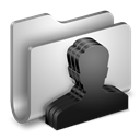 Folder, group, user Black icon