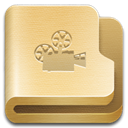 Folder, videos Khaki icon