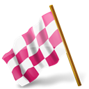 Left, mapmarker, pink, Chequeredflag Black icon