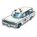 Car, cadillac, Ambulance Black icon