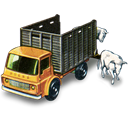 with, truck, Cattle Black icon