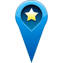 pin, Favorite, start, star, location Teal icon