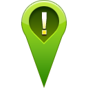 pin, warning, location OliveDrab icon